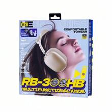 REMAX 頭戴式耳機RB-300HB 長效續航 音質藍牙5.4 藍牙耳機久戴不痛 配戴舒適 - 薄霧紫 - 查看 2
