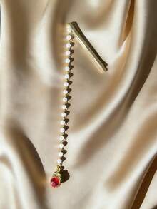 Retro Bohemian Style Brides Hair Accessories Faux Pearl & Crystal Hair Chain /Hairpin Suitable For Women's Weddings Wear,Festival Jewelry Accessories