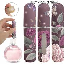 1pc Perfume Sample Bottles With Flowers And Butterfly Pattern On The Bottom, Reusable Delicate Water Mist Spray Bottle, Travel Perfume Spray Bottle, Multiple Patterns To Choose From, Birthday Gifts For Family And Friends, Holiday Gifts, Suitable For Travel Portable 5ml - X-aYPK-04 - View 1