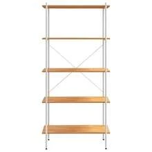 vidaXL 5-stufiges Regal, Weiß und Eiche, 80 x 40 x 163 cm - Weiss - Übersicht 3