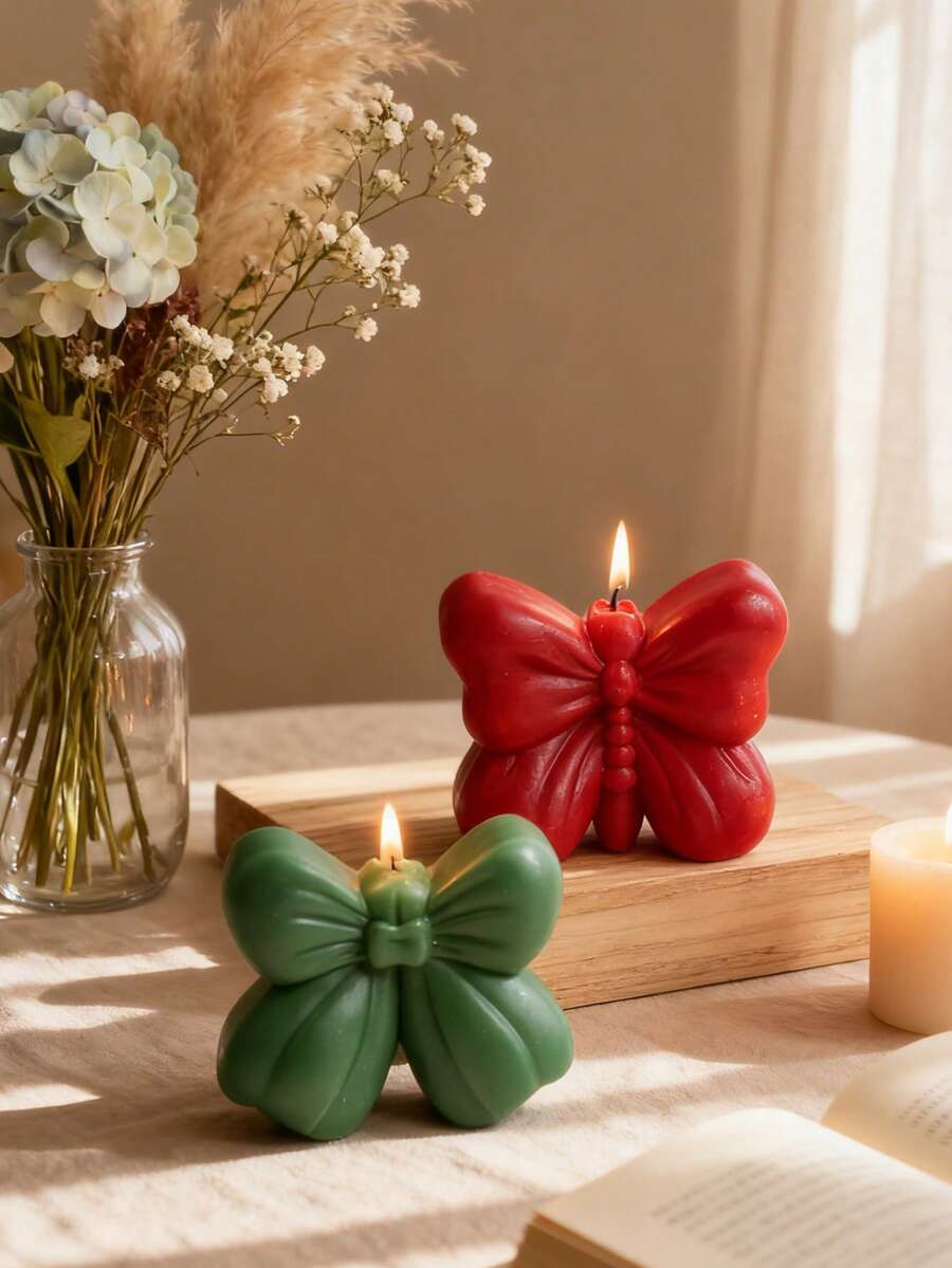 这款硅胶模具采用蝴蝶结造型，是一款立体香薰蜡烛模具，可用于制作DIY香薰蜡烛、石膏扩香石摆件、树脂浇铸等多种材料。它用途广泛，适用于节日庆典、冥想静思等多种场合，是一款极具氛围感的家居装饰品制作模具。 - 白色 - 查看 1