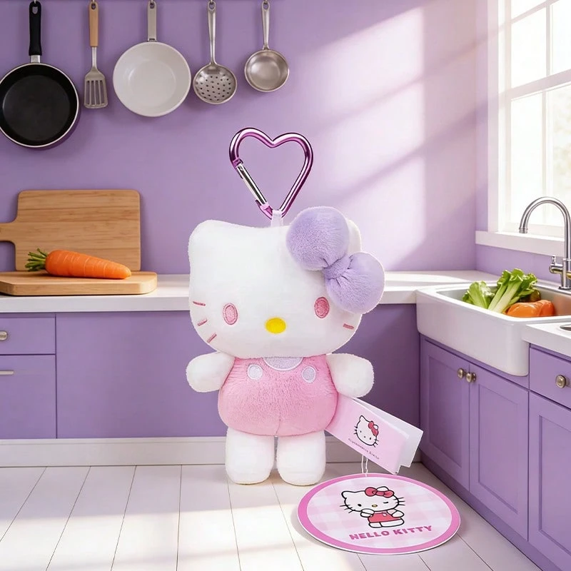 4英寸经典立式钥匙扣，可爱卡通人物钥匙圈，萌系动漫配饰，可挂在包包上，装饰车钥匙，收藏品，送给女孩、青少年、成人的完美生日/节日礼物 - 粉色 - 查看 1