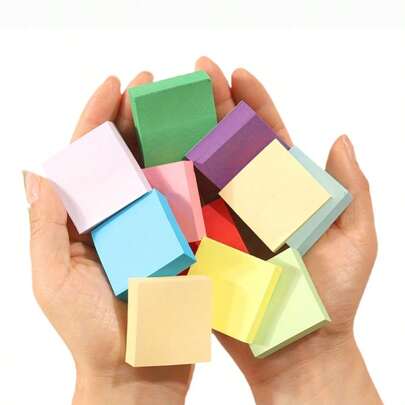 2/10pcs 200/1000pcs Mini Memo Pads, Small Square Sticky Notes, Compact Design Suitable For Office, School Or Home Use