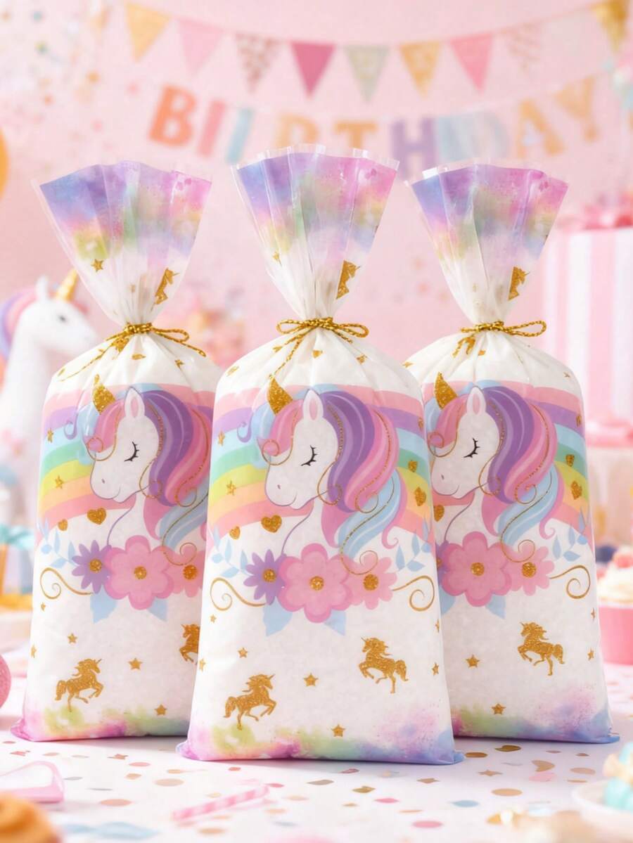 100个独角兽礼品袋，彩虹独角兽糖果袋，独角兽生日派对礼品包装袋，独角兽主题派对桌面装饰，婚礼装饰糖果袋，婴儿派对装饰，性别揭晓派对装饰，新娘送礼会装饰，派对回礼包装用品，彩虹独角兽装饰品，烘焙袋和包装袋，生日礼物，派对回礼 - 獨角獸 - 查看 1