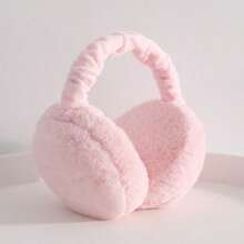 Women's Warm Earmuffs, Cute And Simple Winter Earmuffs, Anti-Freeze Ear Covers, Plush Earmuffs, Student Folding Ear Caps, Cold Protection - 粉色 - 查看 3