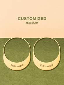 【情人节精选】个性化定制耳环、定制文字耳环、几何耳环、超大号钩针编织吊坠耳环、情人节礼物、18k金不锈钢首饰、定制、礼盒装（含高档礼盒，可直接作为礼物赠送）礼品精选。