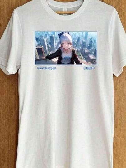 2026 New Kamisato Ayaka T Shirt, Genshin Impacts Shirt, Anime Clothing, Video Game Merchandise, Unisexs TeeTween Girls T-Shirts School Girl Outfit Young Boys Shirts Kids Boys Clothing Ropa Para Niña Graphic Tees For Boys Everyday Casual WearParent-Child Outfits