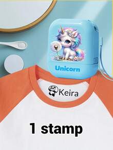 1pc Stamp + 100pcs Stickers, Customized Name Stamp, Waterproof Clothing Name Stamp For Kids, Personalized Cartoon Stamp, Cartoon Signature Stamp, Customizable Stamp For Kids, Student Stationery Gift, Birthday Gift, Cute, Back To School Supplies - Style a - View 15