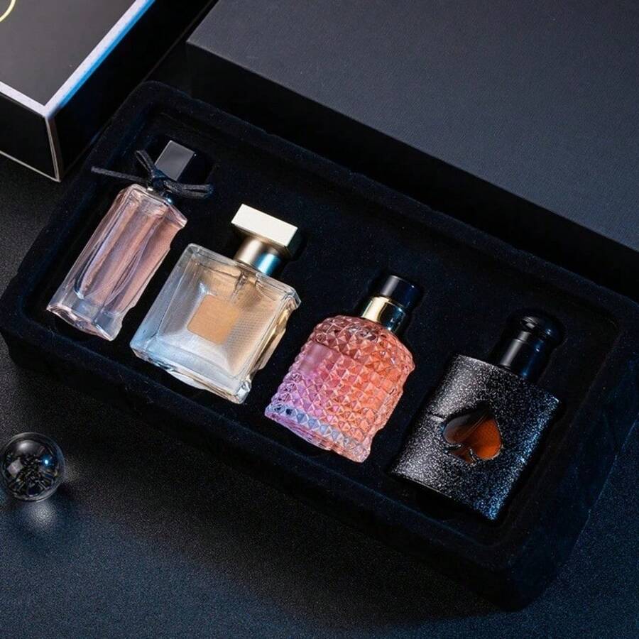 4 Piece Set, Women's Perfume Spray Gift Box, Lasting Fragrance, 4different Flavors, Perfect For Holiday Gifts, Dates, Daily Life, Parties - 美國 - 查看 1