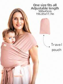 LELE LON 高品质婴儿背带，适合新生儿至幼儿 - 婴儿背带 - 采用加厚面料制成 - 手提式婴儿背带 - 配有旅行收纳袋 - 适合新生儿至幼儿，体重 7-35 磅 - 粉色 - 查看 14
