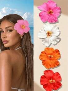4 pièces Pinces à cheveux fleurs hawaïennes, convient aux femmes, 4 pièces Pinces à cheveux fleurs artificielles, Pinces à cheveux hibiscus et lotus, convient pour les fêtes de plage, accessoires de cheveux fleurs tropicales d'été, beau cadeau pour les filles, pinces plates, pinces à cheveux, pinces à cheveux, fournitures scolaires, barrettes à cheveux, épingles à cheveux, vacances, voyage - Multicolore - Voir 5