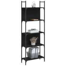 Libreria vidaXL a 5 ripiani, nera, 60,5x24x166,5 cm, in legno ingegnerizzato - nero - Visualizzare 4