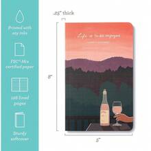 Compendium Softcover Journal - Life Is To Be Enjoyed. – A Write Now Journal With 128 Lined Pages, 5″W X 8″H - EnjoyPink - View 3