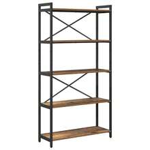 vidaXL Étagère Bois ancien 80 x 30 x 155 cm Bois d'ingénierie - Tabac - Voir 2