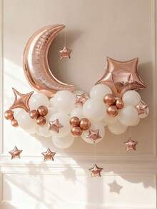 61pcs/Set Moon, Star, Cloud Balloon Garland Party Decoration Background Wall Decor - Multicolor - View 15