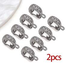 2 chiếc khóa cài dạng hạt đính đá Zirconia mạ vàng 18K bằng đồng thau, khóa cài lò xo, kẹp cài dùng để làm trang sức DIY, phụ kiện vòng tay, dây chuyền và mặt dây chuyền. - Nhiều màu - Xem 15