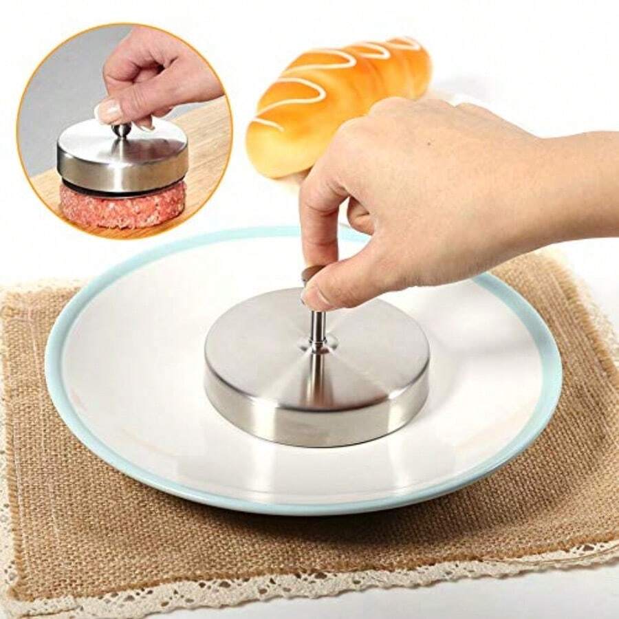 Molde de Acero Inoxidable para Prensas de Hamburguesas Redondas Hace 4 1/2" Empanadas 1 " - como se muestra en la imagen - Ver 1