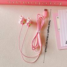 5款全新粉色数码智能耳机可选，完全兼容Type-C接口，可选全入耳式DIY可爱配件（粉色爱心/粉色贝壳/草莓兔等），有线耳机，带音量调节功能、内置麦克风、高清通话手机耳机、音乐耳机。 - 均碼 - 查看 12