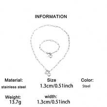 这款两件套项链和手链的长度和周长适合大多数人佩戴，设计时尚浪漫，采用不锈钢材质。这套首饰独特甜美，整体造型呈链状。细节之处在于项链和手链均由链条连接，并搭配心形和圆形吊坠的女士项链套装。 - 項鍊+手鍊 - 查看 11