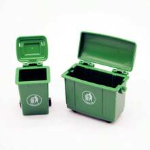 Mini Sanitation Trash Can Coin Storage Can Desktop Decor - Green - View 4