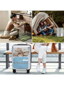 1个16升可重复使用真空收纳袋，单向阀设计，无需真空泵，适用于衣物、行李箱、背包和随身行李，旅行真空密封袋，适合旅行和商务出行，旅行箱包，旅行配件，行李收纳袋，行李打包，行李收纳袋，旅行箱包，收纳袋 - A - 查看 7