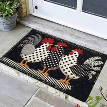 1/2/3pcs Flannel Spring Vitality Kitchen Carpet Set |   Polka Dot Rooster Style, Flannel Material, Non-Slip, Soft, Comfortable, Easy To Clean, Suitable For Bathroom, Door Mat, Bedroom, Living Room, Porch, RV Decoration - 白色 - 查看 3