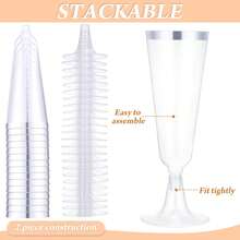 5/10/20/25/30pcs Reusable 130ml/5oz Transparent Champagne Glasses, Durable Elegant Champagne Flutes Suitable For Weddings, Cocktail Parties, Holidays, Christmas, New Year - Transparent - View 6