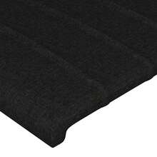 vidaXL Tête de lit com tecido preto oreilles 103x16x78/88 cm - Preto - Ver 5