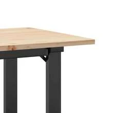 vidaXL Tavolo da mangiatoia quadro in O 100x50x75 cm in legno di pin massiccio d'acciaio - Castano - Visualizzare 7