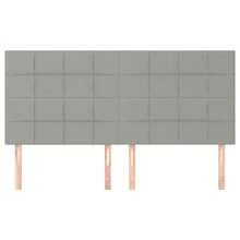 vidaXL Tête de lit Gris clair 200x5x118/128 cm Tessuto - Grigio - Visualizzare 3