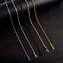 5pcs/Pack Elegant Luxury Fashion Multi-Length Lobster Clasp 1.5mm Flat Snake Chain Necklace, 304 Stainless Steel High Quality Vacuum Plating, DIY Jewelry Supplies, Suitable For Pendant Accessories, Jewelry Making, Valentine's Day, Mixed Colors & Sizes - 5pcs - View 9