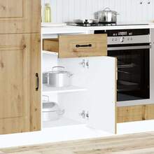 vidaXL Armário de cozinha Kalmar chêne artesanal bois d'ingénierie - Castanho - Ver 3