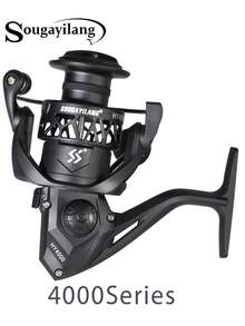 SOUGAYILANG 5.2:1 Gear Ratio Ultra-Light CNC Aluminum Alloy Spool EVA Handle Spinning Reel - Suitable For Bass/Trout, Lake/River, Perfect For Beginners And Fishing Enthusiasts - Black - View 12