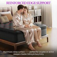 12 Inch Luxury Hybrid Mattress In A Box, Medium Firm Mattresses With Cooling Gel Memory Foam & Pocket Springs, Double Additional Support - Đen và Đỏ - Xem 7