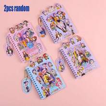 随机套装，3合1螺旋笔记本，可爱动漫/卡通Lumizoi PET贴纸