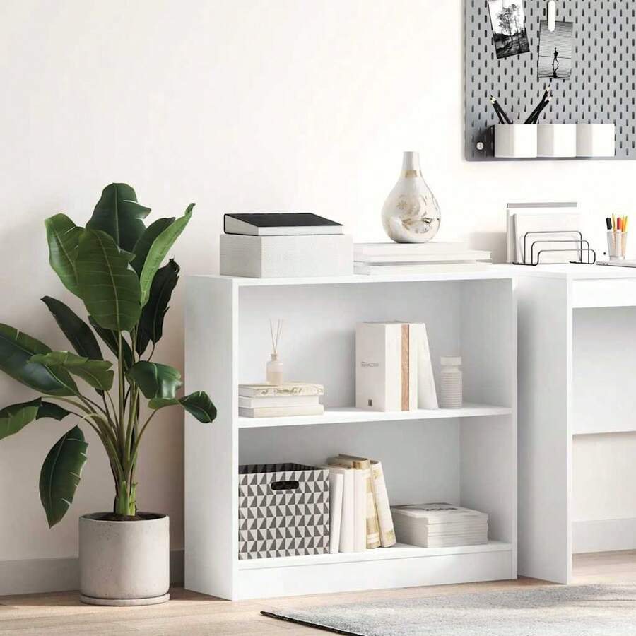 vidaXL Bibliothèque blanc 80x24x75 cm ingegneria del legno - Bianco - Visualizzare 1