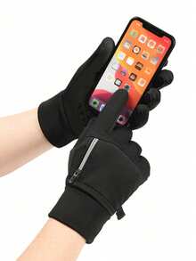 1 Pair Winter Windproof Waterproof Touchscreen Warm Gloves, Suitable For Outdoor Cycling, Fishing, Running, Skiing, Driving, Men's Anti-Slip Cold-Proof Touchscreen Gloves, Ideal Gift Choice - Multicolor - View 9