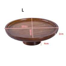 1pc Minimalist Retro Wooden High Heel Shaped Tray, Round/Square Dessert Display Stand, Bamboo High Heel Fruit Plate For Living Room - Multicolor - View 8