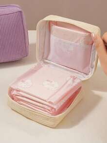 1pc Retro Nylon Coin Purse With 3 Zipper Compartments - Unisex Compact Mini Wallet For Cash, Cards And Coins, Fashionable Accessory For Women, Machine Washable, No Embroidery, No Oily Edges - Multicolor - View 5