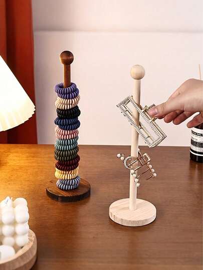 Giá đựng phụ kiện tóc bằng gỗ hình ngôi sao phong cách cổ điển, hộp đựng dây buộc tóc, giá trưng bày băng đô, hộp đựng và trưng bày phụ kiện tóc dạng đứng.