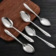 10pcs Stainless Steel Cutlery Set - Mirror Polished, Spoons & Dessert Utensils - Perfect For Home, Restaurants, Hotels, Weddings - 銀色 - 查看 7