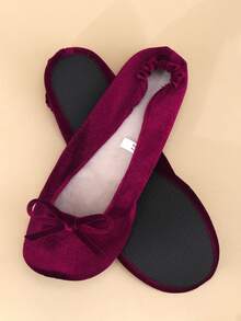 Bailarinas clásicas de mujer, livianas y con sensación de descalzo, suaves y versátiles, plegables y de fácil deslizamiento, aptas para uso en interiores, sandalias planas de mujer, pantuflas de mujer - rojo intenso - Ver 6