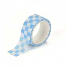 1 Roll Of Checkerboard Washi Tape, Fresh And Fashionable School Supplies Sticker, Suitable For Diary Handbooks, Scrapbooks, Photo Albums, Paste Decoration - 黑色 - 查看 11