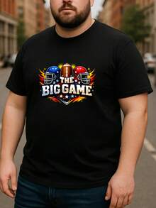 1Pcs, 2026, Flame-Encircled THE BIG GAME, Ignite Passion And Enthusiasm  Festival Men's Printed Short Sleeve, Regular Fit Sweat-Absorbing Quick-Dry Sports T-Shirt, Popular Printed Breathable Fabric Top Suitable For Gamers And Themed Parties, Quick-Dry Fabric - New Autumn/Winter Collection: Unisex Relaxed Fit Long-Sleeve Crew Neck Sweatshirt,Vacation Outfits,Summer,Shirts,White Shirt,Graphic Tees ,Summer Tops,Black Top,Going Out Tops - 黑色 - 查看 2