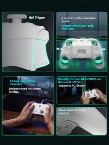 GAMESIR G7 SE Game Controller: Hall Effect Joysticks, 5 Million Click Lifespan, 5-Level Motor Vibration, Anti-Slip Texture On The Back, Lockable Back Buttons, Cloud-Like Finish Cover + Controller. - Cloudless Moon - View 5