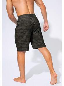 Men's Swim Trunks Quick Dry Board Shorts With Zipper Pockets Beach Shorts Bathing Suits Men - No Mesh Liner - Green Camo - 查看 3