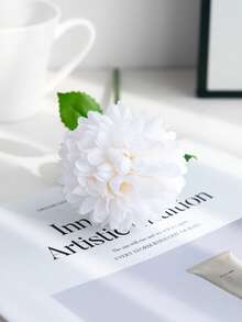 1/6/12个装人造丝菊花球，丝绸花束，适用于家居、花园、婚礼、派对装饰 - 乳白 - 查看 4