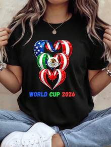 Football World Cup 2026  Design  Soccer Shirt Graphic  USA Canada Mexico Fan T-Shirt  Sublimation File  World Cup For Women's And Men's Fans Gift - màu đen - Xem 1