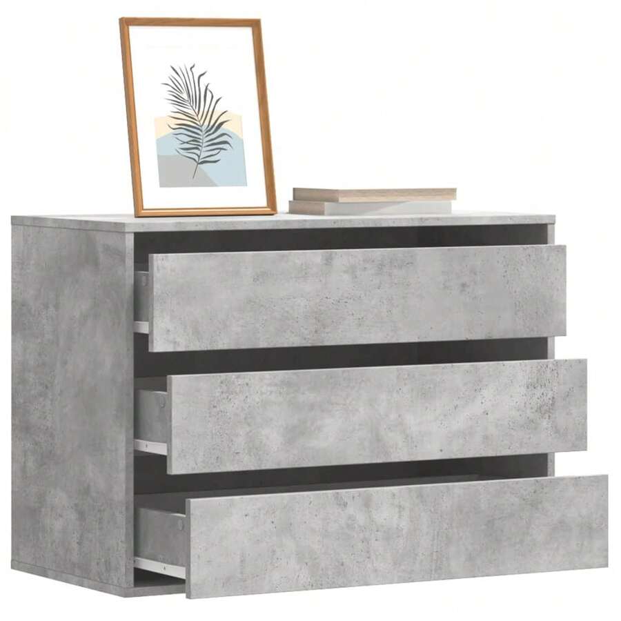 vidaXL Commode d'angle gris béton 80x41x58 cm ingénierie du bois - Gris - Voir 1