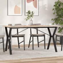 vidaXL Tavolo da mangiatoia quadro a Y 160x80x75 cm in legno massiccio d'acciaio - Castano - Visualizzare 1